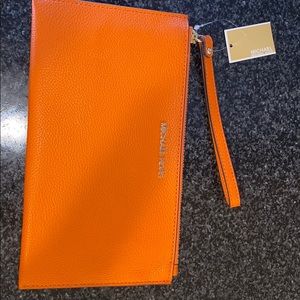 Michael Kors clutch wristlet authentic tangerine